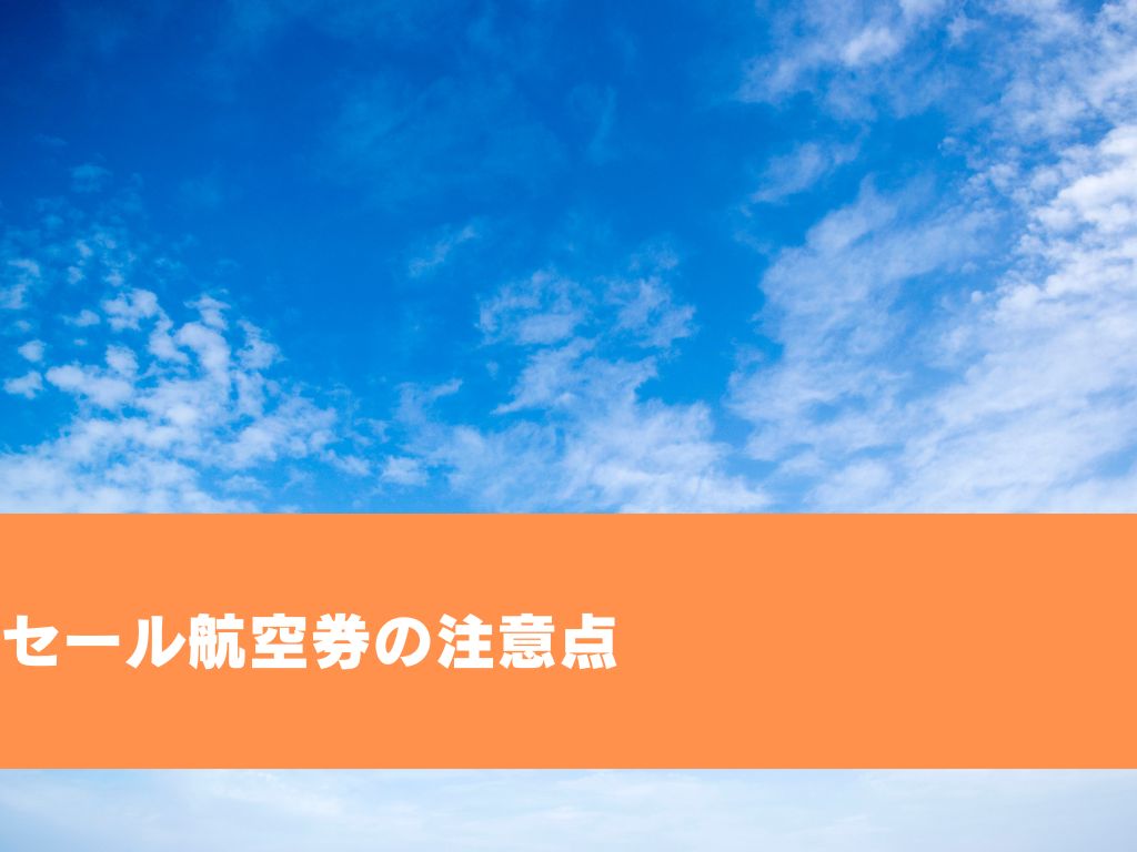 セール航空券の注意点